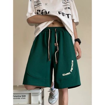 休閑短褲男寬松運動籃球褲夏季五分褲青少年初高中褲子直筒中褲薄