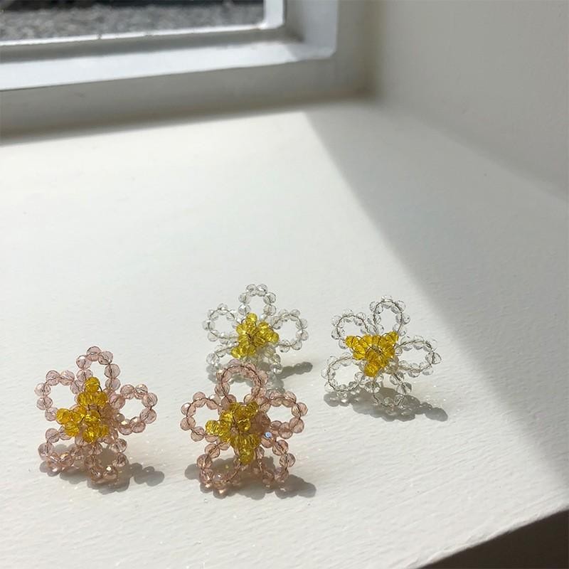 ピアス アクセサリー レディース お花 花 フラワー クリアビーズ ビーズ クリア 透明 大きめ BIG 存在感 アクセ 飾り 耳飾り 装飾 お洒落  | LINEショッピング