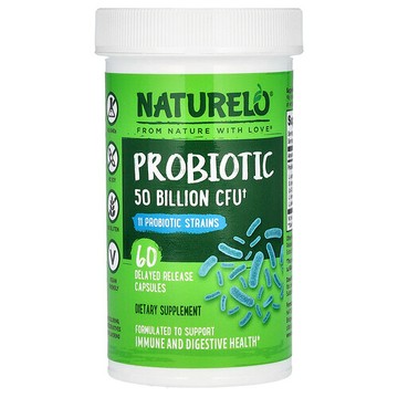 NATURELO, 益生菌，500 億 CFU，60 粒緩釋膠囊