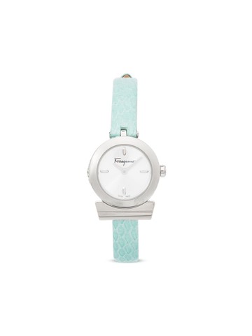 Ferragamo - Gancini quartz 22mm - women - Calf Leather/glass/Metal - One Size - Silver