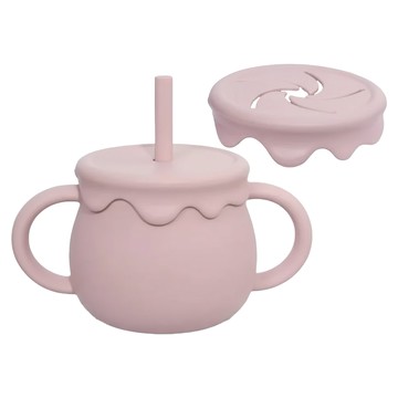 矽膠兩用維尼蜂蜜水杯 - 紅蓋淺粉杯  1個  250ml