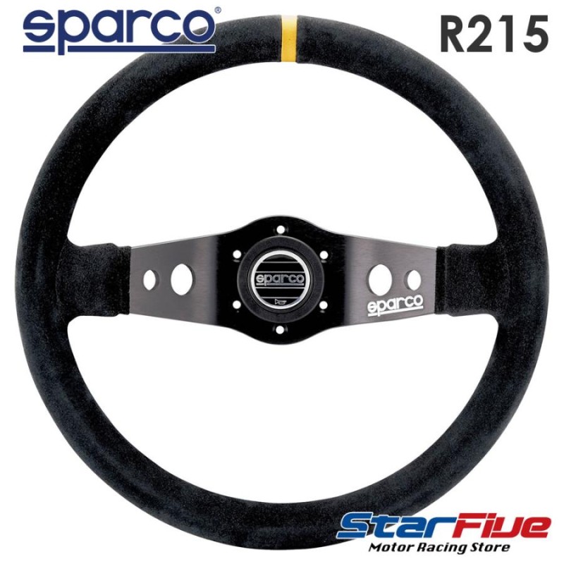 スパルコ ステアリング R215 バックスキン 350mm DEEP90mm Sparco