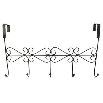 門後掛鉤宮廷 五鉤 免釘安裝  黑色  3個