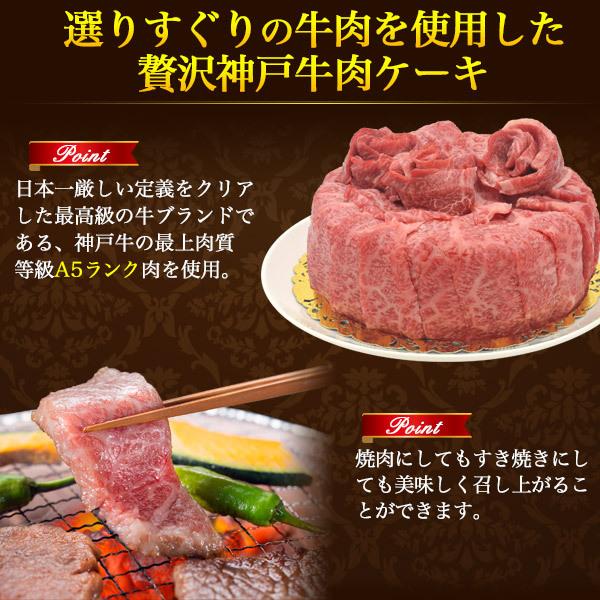 牛肉ケーキ A5ランク 神戸牛 スライス 600g しゃぶしゃぶ すき焼き用 肩ロース モモ 誕生日祝 国産黒毛和牛 牛肉 グルメ お歳暮 お中元 ギフト 贈り物