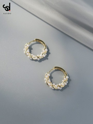 小眾設計珍珠耳飾耳圈2022年新款潮高級感氣質獨特圓圈耳扣耳環女