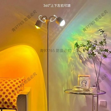 【超值熱賣】水波紋氛圍燈牆上氛圍燈全身鏡in臥室落日直播間雙頭拍照日落燈 禮物  夜燈  裝飾  氣氛燈  氛圍燈