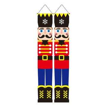 聖誕對聯掛軸 180 x 30cm 紅色胡桃士兵 1個