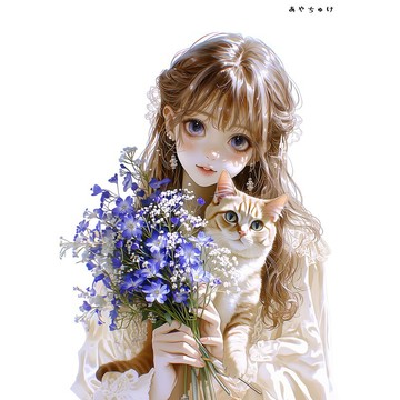 【4 月新品 3】07-120-0291 人物貼紙 春日女孩與動物