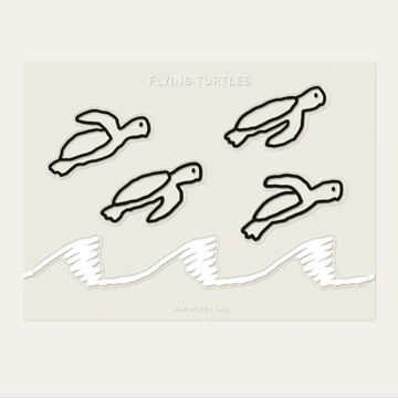 韓國 WARMGREY TAIL 防水貼紙 跳耀烏龜