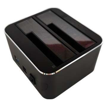 DigiFusion 伽利略 USB3.0 2.5/3.5吋雙SATA 鋁合金硬碟座 硬碟對拷 USB熱插拔 即插即用 高速傳輸  黑色  1個