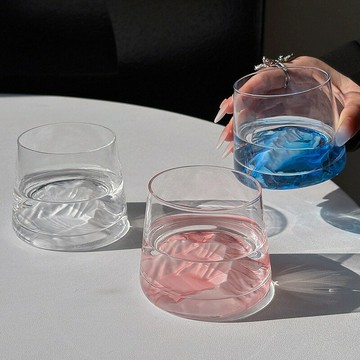 富士山杯中古冰山杯日式ins風觀山杯家用茶杯威士忌酒杯洋酒杯子