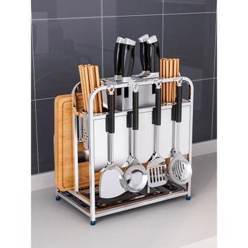 刀架筷籠一體304不銹鋼廚房筷子筒砧板菜刀具筷桶筷簍收納置物架