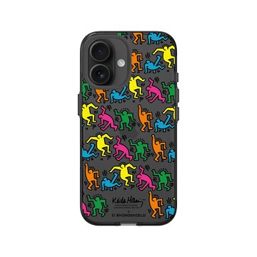 iPhone 16 Clear (相機按鈕) 酷墨灰 - Keith Haring - 跳舞的人