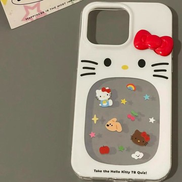 kitty手機殼 大嘴kitty貓手鏈適用蘋果16/15/14手機殼iphone13/12/11軟xsxr/8p