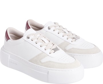 CALVIN KLEIN CUPSOLE LACE UP SNEAKER 白色女款鞋子
