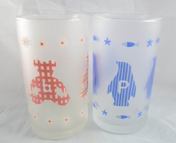 【震撼精品百貨】日本泰迪熊   玻璃對杯 熊&企鵝  震撼日式精品百貨