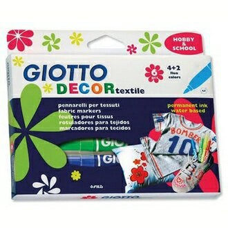 【義大利 GIOTTO】494800  衣物彩繪筆 6色/盒【APP滿額下單4%點數(單一帳號最高1000點)】7/31止