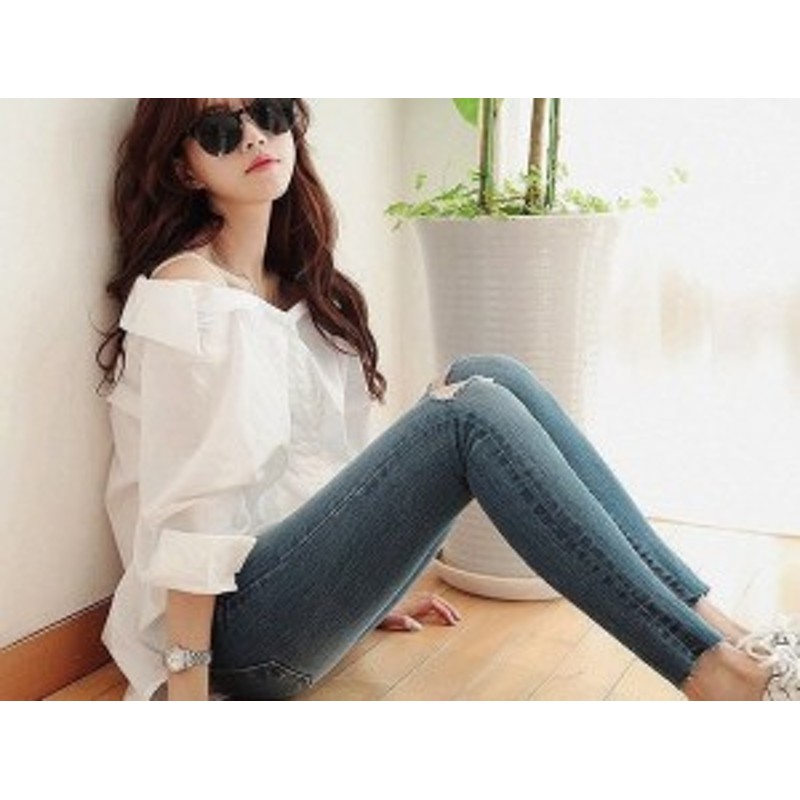 レディーストップスシャツカットソートレンドオフショルダーセレブ風  