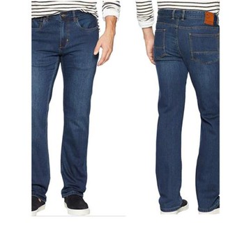 四季新款男士直筒大碼牛仔褲寬松時尚簡約休閑加長紐扣門禁牛仔褲