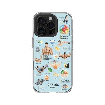 iPhone 16 Pro Clear Case（相機按鈕） 透明 - 大人の図鑑 - 健身編_圖鑑風