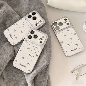 免運+隔日🚚iphone手機殼 滿屏波點蝴蝶 結適用iPhone17promax手機殼全包大視窗蘋果16小羊皮