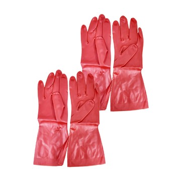 DUNLOP 敏感肌膚清潔手套 抗菌加工 天然橡膠製  中(M)  粉色  2雙