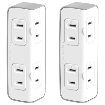 SUN JAKE 2+2座 便利型小壁插 YS-0043  96mm  白色  2個