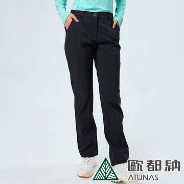 【網路專屬款】女款SOFTSHELL薄刷毛彈性長褲(A8PAEE17W黑/刷毛保暖/登山褲)