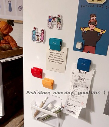 *Fish store*糖果4色夾子冰箱白板磁性貼磁鐵冰箱貼