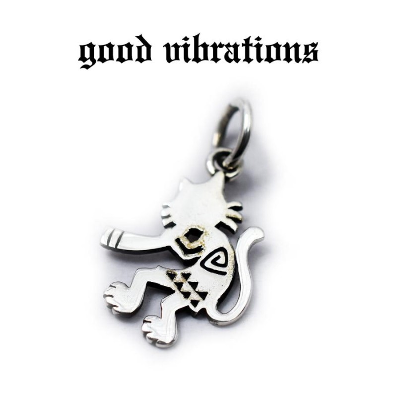 正規取扱店】good vibrations ペンダントトップ シルバー ホピ族 豊穣の精霊 ココペリ+ネコ＝ネコペリ チャーム ネックレス 送料無料  | LINEショッピング