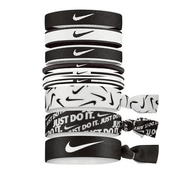 NIKE 耐吉 混搭式髮帶9件組  1 SIZE  黑白色  1組