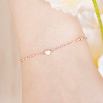 月光石925純銀愛心蛋糕手鍊