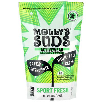 Molly's Suds, Activewear 洗衣粉，運動清新，60 盎司（1.7 千克）