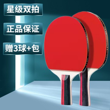乒乓球拍正品成品拍雙拍單拍初學3星兵乓球膠面直橫拍套裝