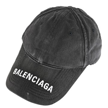 BALENCIAGA 巴黎世家 617160 水洗感丹寧棉質棒球帽.黑