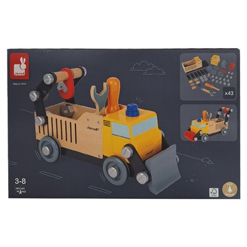 Janod小木匠創意玩 益智DIY組裝木製消防車 360度旋轉雲梯  1.8kg  1個