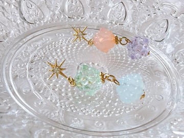 金平糖 星星 手作飾物 耳環 日系 耳夾 原創 女子穿搭 禮物