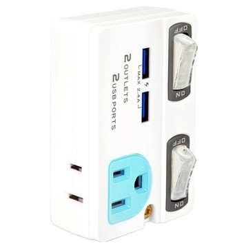 POWER BULL 動力公牛 2USB+2插座 節能分接插座 2.4A  8.9cm  PB-863U  1個