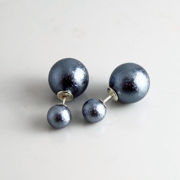 赤軍寶飾-特-雙銀灰珠耳環-242