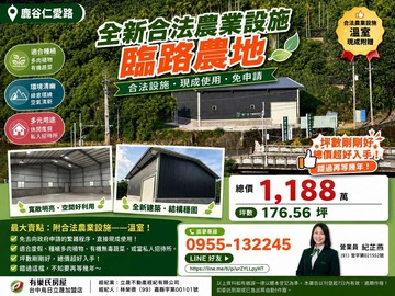 鹿谷仁愛路全新合法農業設施❤️臨路農地｜南投縣鹿谷鄉清秀段