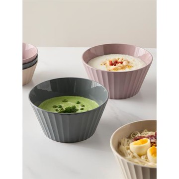 米立風物奶油風飯碗甜品碗小碗家用餐具陶瓷碗個人專用吃飯的碗