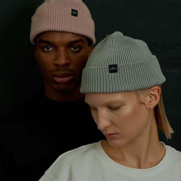 Mika Low Beanie 短版保暖反摺豆豆帽 (淺灰色) 毛帽 帽子