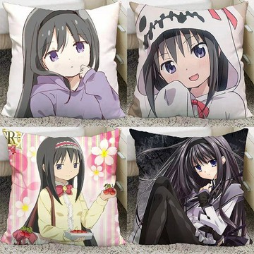 【嚴選好物❤️】魔法少女小圓 曉美焰周邊抱枕 沙發裝飾抱枕靠枕 雙面床頭靠枕 學校午睡靠墊送枕芯 可拆洗抱枕