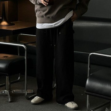 正韓美國棉鉚釘半寬直筒休閒長褲 3色 YUPPIE 預購商品 1104