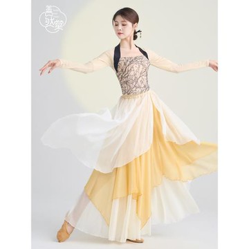 清倉漢唐古典舞蹈服裝中國舞系帶紗衣飄逸靈動練功服舞會演出服