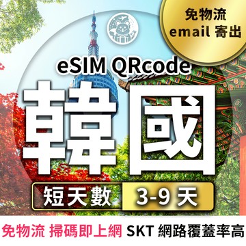 六仔電訊﹥ 韓國eSIM 3-9天 南韓 吃到飽 SKT 韓國上網卡 韓國上網 首爾 釜山 濟州島 eSIM 網卡 網路