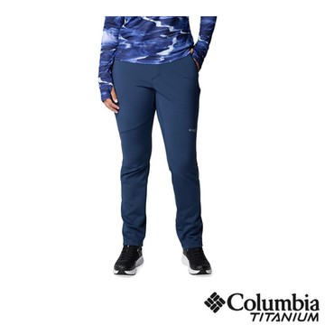 Columbia 哥倫比亞 女款-防潑高腰軟殼長褲-深藍 UAK88910NY/IF