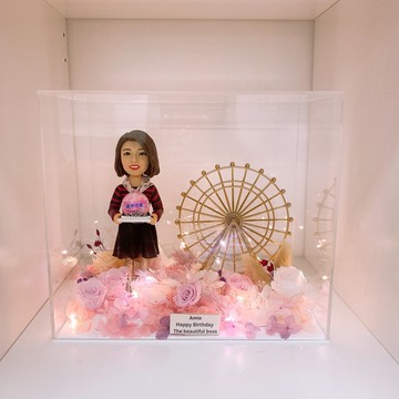 人像公仔永生花燈箱