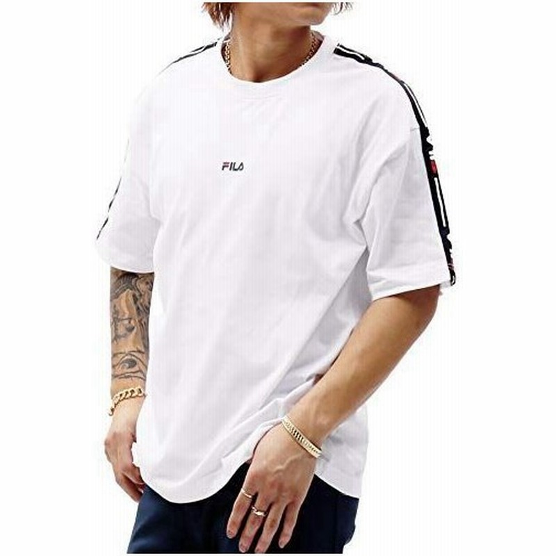 Fila フィラ ロゴテープビッグシルエットtシャツ メンズ 半袖カットソー M ホワイト 通販 Lineポイント最大get Lineショッピング