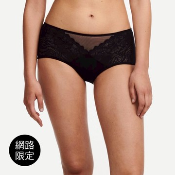 【Chantelle Easy Feel】Floral Touch_平口內褲_XS-M(94240_011黑色)